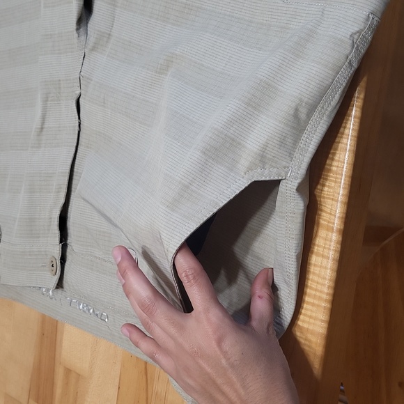 O'Neill Tan Striped Moisture Wicking Shorts W 5 Pockets Cross + Over - Picture 3 of 10